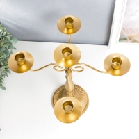 Подсвечник металл на 5 свечей "Прованс" золотой 32х32х32 см Подсвечник металл на 5 свечей "Прованс" золотой 32х32х32 см