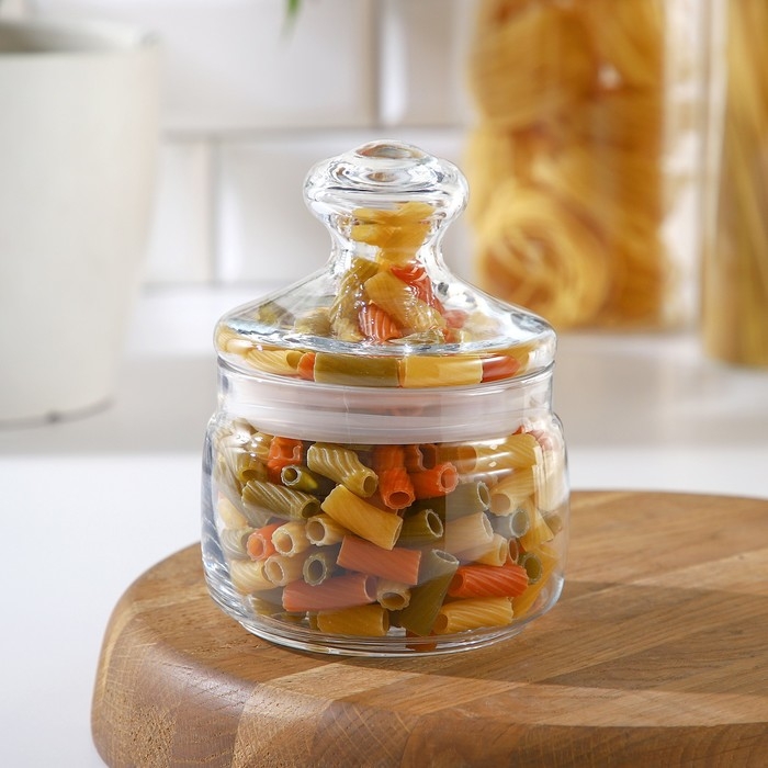 Банка для сыпучих продуктов стеклянная Cesni, 420 мл, цвет прозрачный Банка для сыпучих продуктов стеклянная Cesni, 420 мл, цвет прозрачный