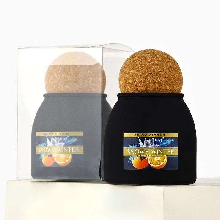 Свеча новогодняя, аромат пряный цитрус , 9 х 6,5 см Свеча новогодняя, аромат пряный цитрус , 9 х 6,5 см