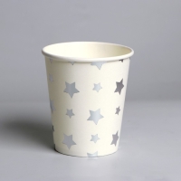 Стакан бумажный &laquo;Звёзды&raquo;, набор 6 шт., цвет серебряный