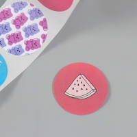 Наклейка бумага "Мимишности" d=2,5 см 252 шт в рулоне Наклейка бумага "Мимишности" d=2,5 см 252 шт в рулоне