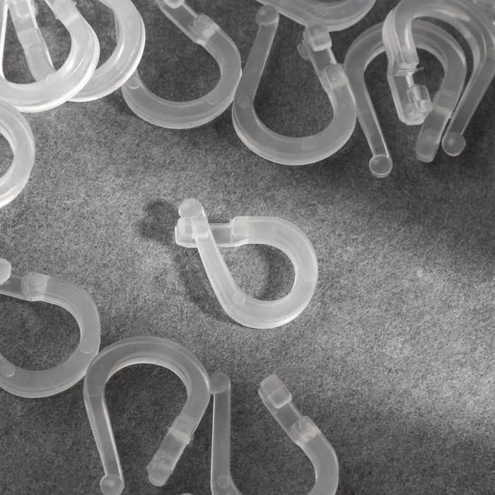 Кольцо для римских штор, разъёмное, d = 14 мм, 20 шт, цвет прозрачный Кольцо для римских штор, разъёмное, d = 14 мм, 20 шт, цвет прозрачный