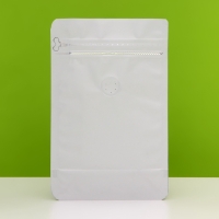 Пакет восьмишовный,плоское дно, белый-черный,20 х 13 х 7 см набор 50шт