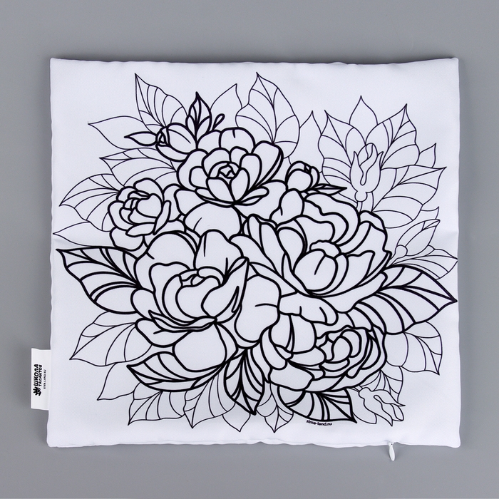 Наволочка под раскраску &laquo;Пионы&raquo;, 30 х 30 см