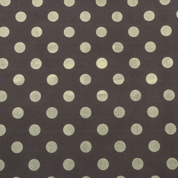 Бумага упаковочная крафт, горох золотой на черном 0,67 х 10 м
