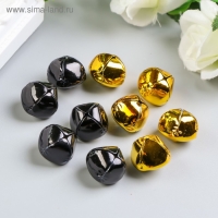 Набор декора для творчества "Колокольчики золотые и чёрные" d=1,8 см набор 10 шт Набор декора для творчества "Колокольчики золотые и чёрные" d=1,8 см набор 10 шт