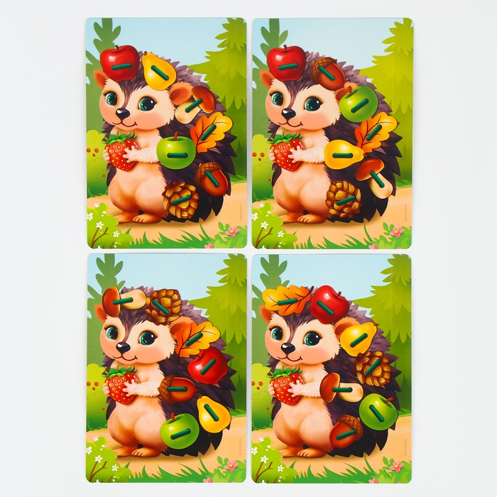 Шнуровка деревянная развивающая для малышей &laquo;Весёлый ёжик&raquo;