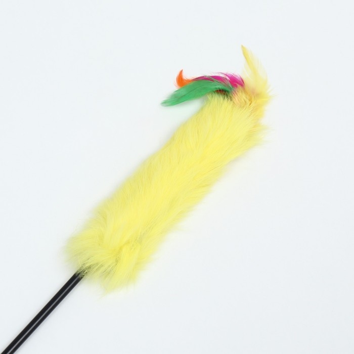 Дразнилка меховая "Камыш", жёлтая