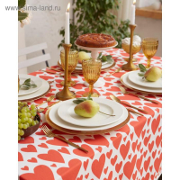 Скатерть "Этель" Red hearts 149х220см, 100% хлопок, саржа 190 г/м2 Скатерть "Этель" Red hearts 149х220см, 100% хлопок, саржа 190 г/м2