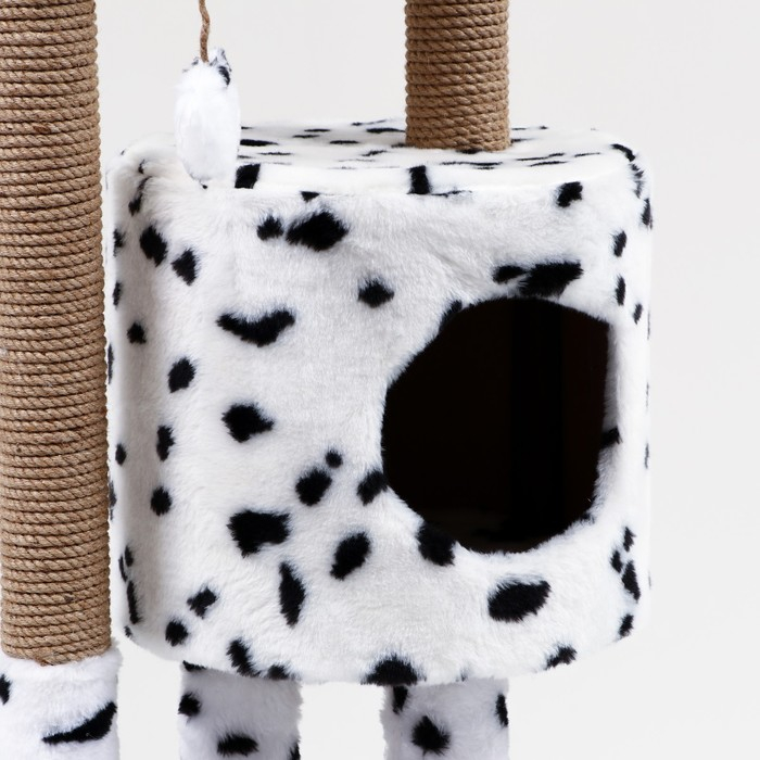 Домик для кошек с когтеточкой Домик для кошек с когтеточкой "Круглый с площадкой", 52 х 52 х 95 см, далматинец