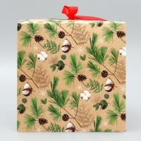 Коробка подарочная новогодняя складная &laquo;Счастья в новом году&raquo;, хлопок, 18 х 18 х 18 см, Новый год