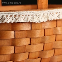 Корзина плетеная (секвойя), 16х11хН8/21,5 см, 1 шт., натуральный с окантовкой Корзина плетеная (секвойя), 16х11хН8/21,5 см, 1 шт., натуральный с окантовкой