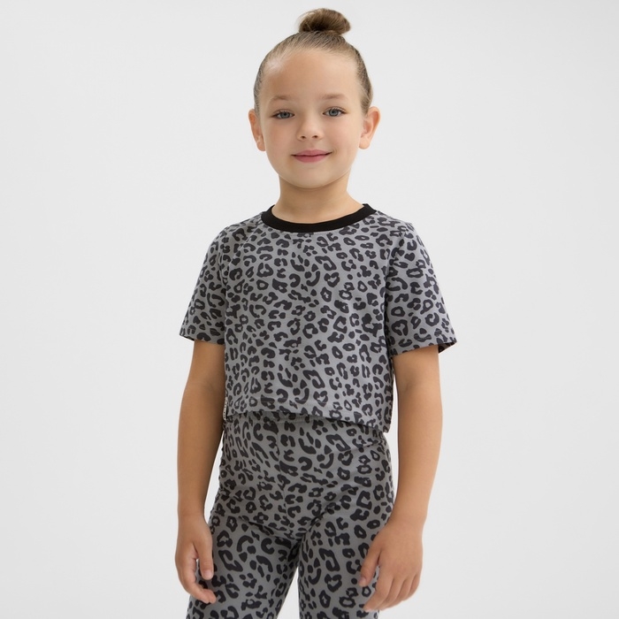 Футболка детская укороченнаяKAFTAN Trendy grey, р.32 (110-116)