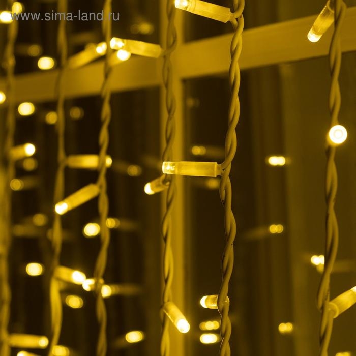 Гирлянда Гирлянда "Занавес" 2 х 6 м , IP65, УМС, белая нить каучук, 1000 LED, свечение тёплое белое, 220 В