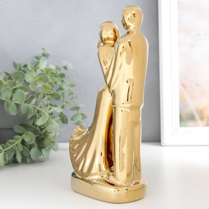 Сувенир керамика Сувенир керамика "Влюблённые" золото 22х10х6,5 см