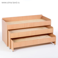 Кровать детская 3-ярусная выкатная, 1480х652х720, Бук бавария светлый