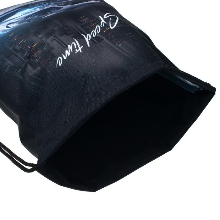 Мешок для обуви 430 х 340 мм, Stavia (плотность 600D с водоотталкивающей ПУ-пропиткой) Мешок для обуви 430 х 340 мм, Stavia (плотность 600D с водоотталкивающей ПУ-пропиткой) "Машина", чёрный/голубой