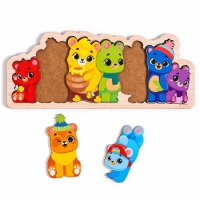 Головоломка деревянная для детей &laquo;Мишки&raquo;