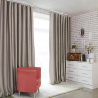 Штора портьерная «Этель» 250×265 см, двусторонний блэкаут, цвет Серебряный, пл. 240 г/м², 100% п/э Штора портьерная «Этель» 250×265 см, двусторонний блэкаут, цвет Серебряный, пл. 240 г/м², 100% п/э