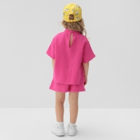 Комплект (блузка и шорты) для девочки MINAKU, цвет фуксия, рост 122 см