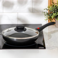 Сковорода Forever, d=22 см, съёмная ручка, стеклянная крышка, антипригарное покрытие, цвет чёрный Сковорода Forever, d=22 см, съёмная ручка, стеклянная крышка, антипригарное покрытие, цвет чёрный