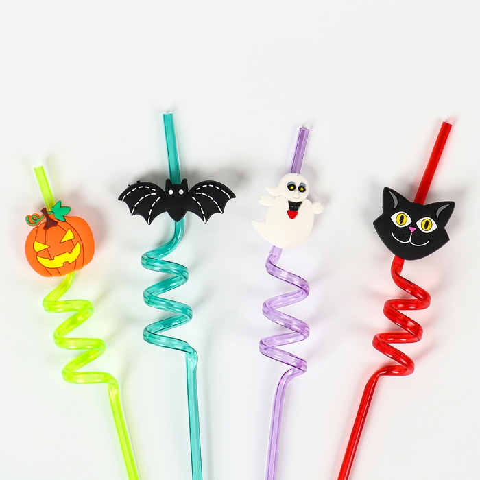 Трубочки для коктейля &laquo;Хэллоуин&raquo;, в наборе 4 шт.