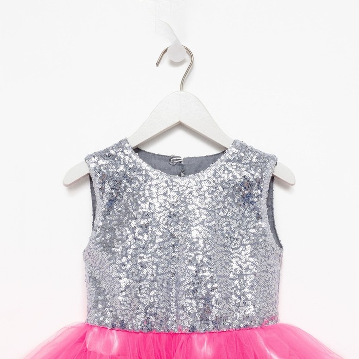 Платье для девочки с пайетками KAFTAN, размер 30 (98-104), цвет ярко-розовый