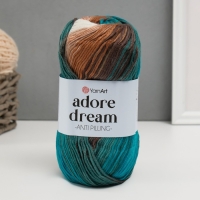Пряжа "Adore Dream" 100% акрил антипиллинг 280м/100г (1055 бирюза-какао) Пряжа "Adore Dream" 100% акрил антипиллинг 280м/100г (1055 бирюза-какао)