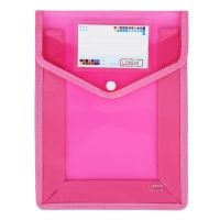 Папка-конверт на кнопке А5, 500 мкр, с расширением, вертикальная, карман для визиток, МИКС Папка-конверт на кнопке А5, 500 мкр, с расширением, вертикальная, карман для визиток, МИКС