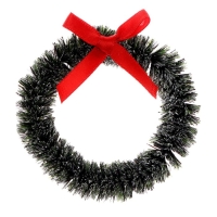 Декор &laquo;Новогодний венок с бантиком&raquo;, набор 3 шт., размер 1 шт. &mdash; 6,5 см, цвет тёмно-зелёный