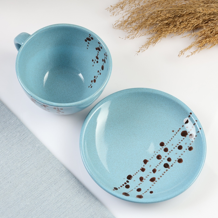 Чайная пара Чайная пара "Подарочная" 0,3л / 16см, блюз