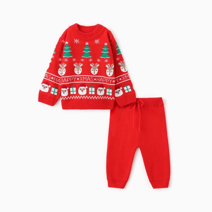 Комплект вязаный Крошка Я Комплект вязаный Крошка Я "Xmas" рост 86-92 см