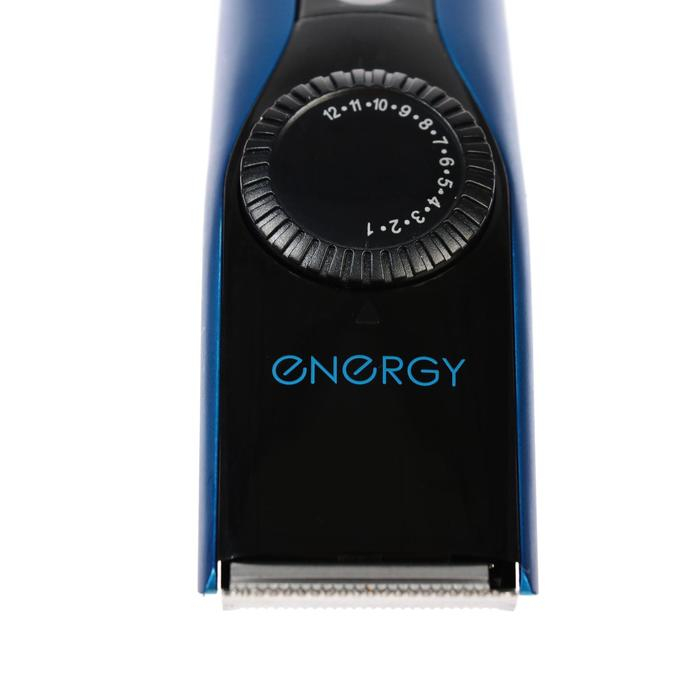 Машинка для стрижки ENERGY EN-742S, 3 Вт, 1 насадка, 1-12 мм, сталь, АКБ, синяя Машинка для стрижки ENERGY EN-742S, 3 Вт, 1 насадка, 1-12 мм, сталь, АКБ, синяя