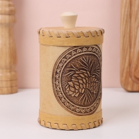 Туес &laquo;Шишки&raquo;, 8&times;8&times;10 см, береста