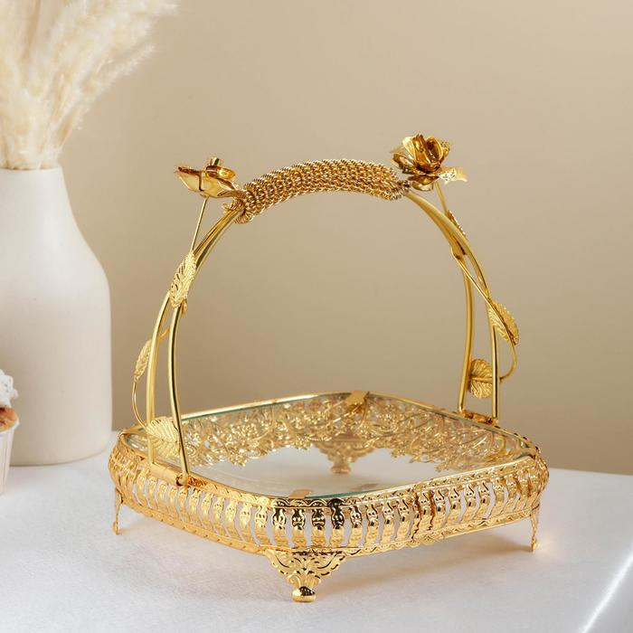 Фруктовница металлическая «Мирьем», 20×19,5×17 см, цвет золотистый Фруктовница металлическая «Мирьем», 20×19,5×17 см, цвет золотистый