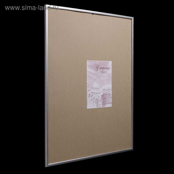 Фоторамка сосна с19 серебро 70х90 см (пластиковый экран)