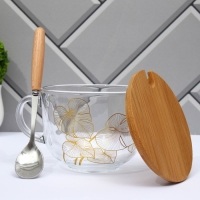 Кружка стеклянная «Листья», 400 мл Кружка стеклянная «Листья», 400 мл