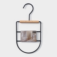 Вешалка для ремней и шарфов LaDо́m Laconique, 11,5&times;23,5&times;1,1 см, многоуровневая, цвет чёрный