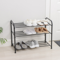 Подставка для обуви, 3 яруса, 65&times;32&times;48,5 см, цвет чёрный