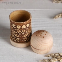 Солонка "Рябинка" (СОЛЬ), 4х9 см, береста Солонка "Рябинка" (СОЛЬ), 4х9 см, береста