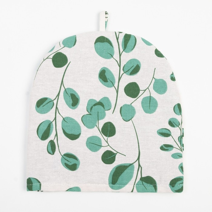 Грелка на чайник Доляна "Эвкалипт" 28х28 см, 100% хлопок, рогожка 164 г/м2