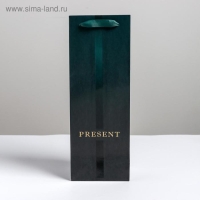 Пакет подарочный ламинированный под бутылку, упаковка, «Present», 13 x 36 x 10 см Пакет подарочный ламинированный под бутылку, упаковка, «Present», 13 x 36 x 10 см