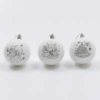 Ёлочные шары под раскраску на новый год &laquo;Чудесный подарок&raquo;&raquo;, d = 7 см, новогодний набор для творчества