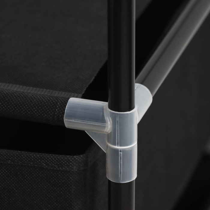 Вешалка - стойка напольная для одежды Доляна, 2 перекладины, 2 ящика, 120&times;43&times;169 см, цвет чёрный