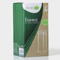 Банка стеклянная для хранения сыпучих продуктов BellaTenero «Эко», 2,5 л, 12×25 см, с бамбуковой крышкой Банка стеклянная для хранения сыпучих продуктов BellaTenero «Эко», 2,5 л, 12×25 см, с бамбуковой крышкой