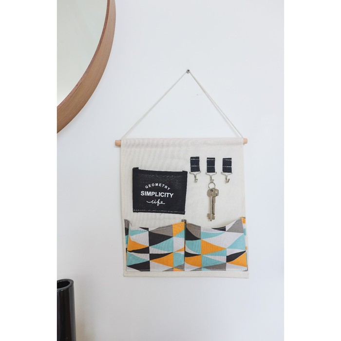 Органайзер подвесной с карманами Доляна «Рио», 3 отделения, 32×34,5 см, цвет бирюзовый Органайзер подвесной с карманами Доляна «Рио», 3 отделения, 32×34,5 см, цвет бирюзовый