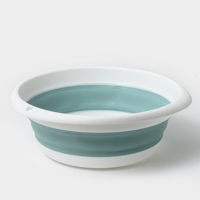 Таз складной «Флекс», 10 л, 39.5×40×5.5 см, цвет морская волна Таз складной «Флекс», 10 л, 39.5×40×5.5 см, цвет морская волна