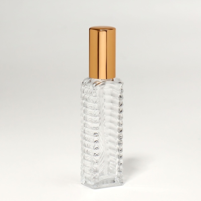 Флакон для парфюма «Прозрачный узор», с распылителем, 15 мл, цвет золотистый Флакон для парфюма «Прозрачный узор», с распылителем, 15 мл, цвет золотистый
