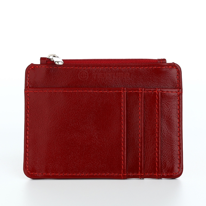 Визитница кожаная, TEXTURA, 8 карт, цвет красный