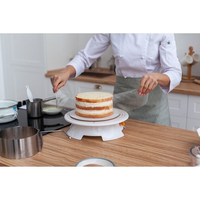 Лента ацетатная для обтяжки тортов, длина 8 метров, h=10,2 см, плотность 175 мкм Лента ацетатная для обтяжки тортов, длина 8 метров, h=10,2 см, плотность 175 мкм